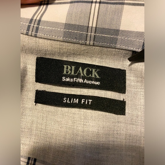 BLACK Saks Fifth Avenue SLIM FIT men’s large button up shirt - Picture 6 of 7